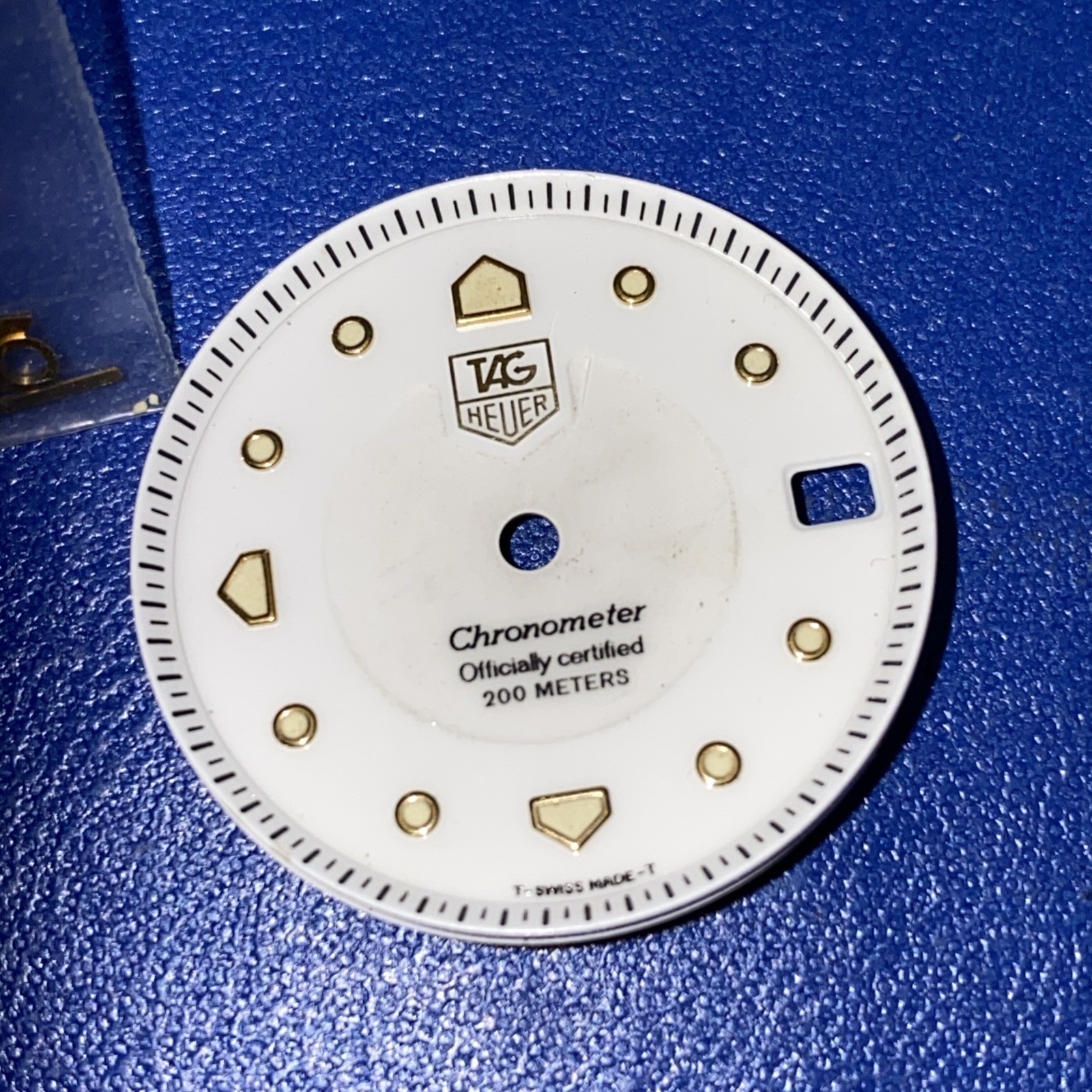 Tag Heuer 2000 Chronometer Dial  Hands Set Swiss Made Gold Markers
